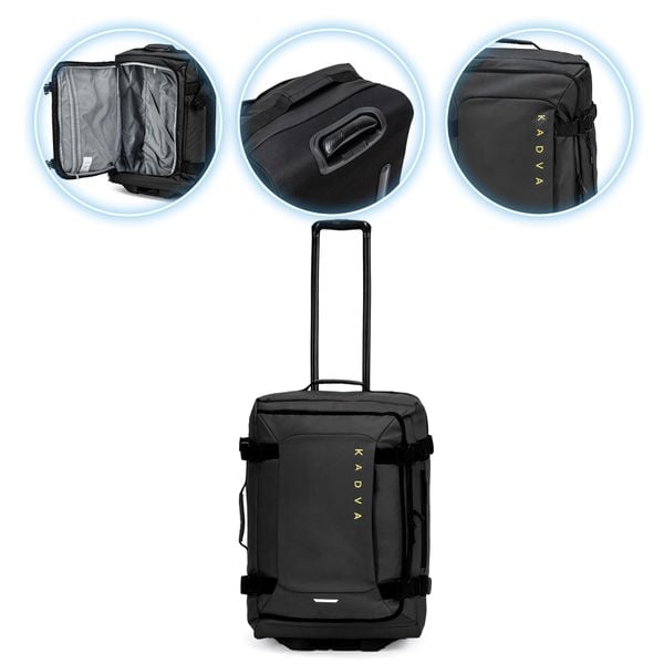 Walizka podróżna KADVA Lazio. Czarne walizki KADVA, bez wzorów. Za 249.99 zł.