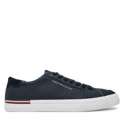 Tenisówki Tommy Hilfiger. Niebieskie trampki Tommy Hilfiger, m, bez wzorów, bez zapięcia. Za 229.99 zł.