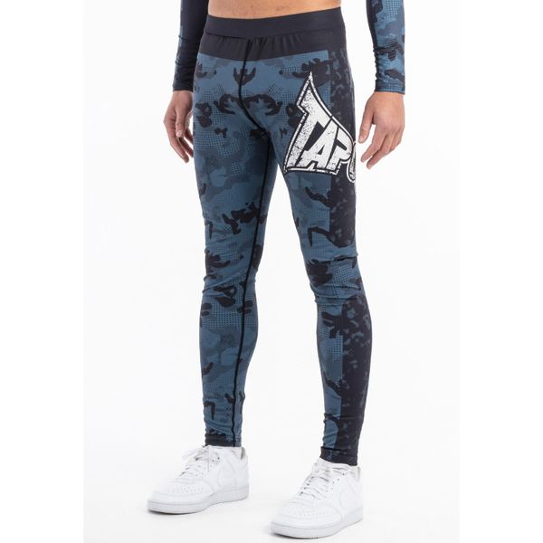 Legginsy o regularnym kroju Tapout Patton. Niebieskie legginsy długie sportowe TAPOUT, xl, bez wzorów, z elastanu, na fitness i siłownię. Za 217.50 zł.