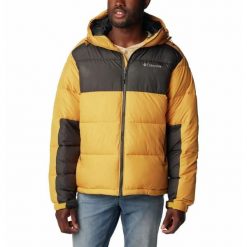 Kurtka Turystyczna Puchowa Męska Columbia Pike Lake II Hooded Jacket. Żółte kurtki Columbia, m, bez wzorów, z puchu, bez kaptura. W wyprzedaży za 699.05 zł.
