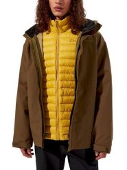 Berghaus Kurtka funkcyjna 3w1 "Hillwalker 2.0" w kolorze żółto-jasnobrązowym rozmiar: 52. Brązowe kurtki outdoor i hardshell Berghaus, bez wzorów, bez kaptura. Za 817.99 zł.