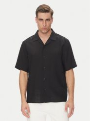 Calvin Klein Koszula LV04LC127G Czarny Regular Fit. Czarne koszule CALVIN KLEIN, m, bez wzorów, z syntetyku, bez kołnierzyka, bez ramiączek. Za 399.99 zł.