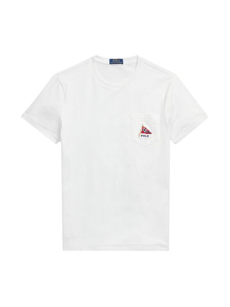 Polo Ralph Lauren T-Shirt 710B21952001 Biały Regular Fit. Białe koszulki polo sportowe Polo Ralph Lauren, m, bez wzorów, z bawełny, bez kołnierzyka, bez ramiączek. Za 689.99 zł.