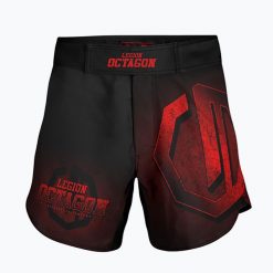 Spodenki treningowe męskie Octagon Legion Conquest. Czarne krótkie spodenki sportowe OCTAGON, m, bez wzorów, z elastanu. Za 169.99 zł.