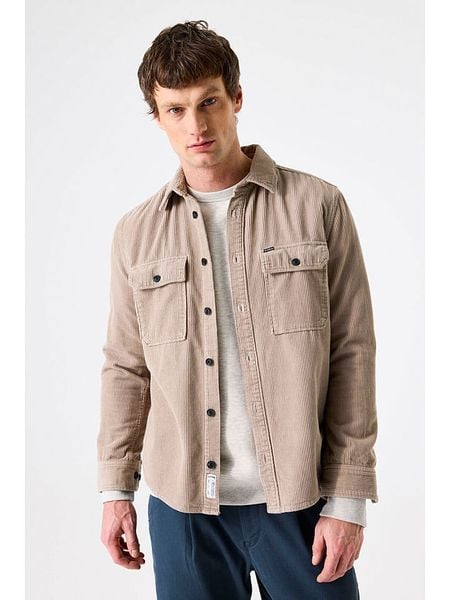 Garcia Koszula sztruksowa w kolorze beżowym rozmiar: 3XL. Brązowe koszule Garcia, xl, bez wzorów, z bawełny, bez kołnierzyka, bez ramiączek. Za 198.56 zł.