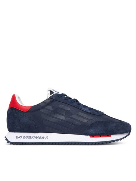 EA7 Emporio Armani Sneakersy 7X000870 AF28085 MB786 Granatowy. Niebieskie buty sportowe casual EA7 Emporio Armani, bez wzorów, z materiału, bez zapięcia. Za 774.99 zł.