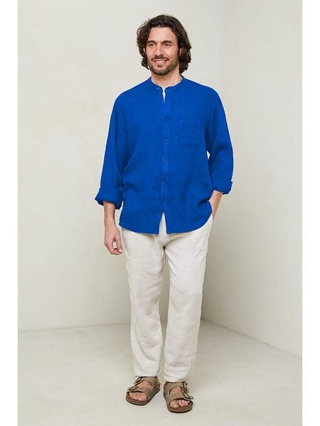 Lin Passion Koszula w kolorze niebieskim rozmiar: XL/XXL. Niebieskie koszule Lin Passion, xl, bez wzorów, z bawełny, bez kołnierzyka, bez ramiączek. Za 157.32 zł.