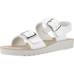 Sandały GEOX J S.COSTAREI G.D Biały. Białe sandały Geox, z syntetyku, bez zapięcia. Za 186.99 zł.