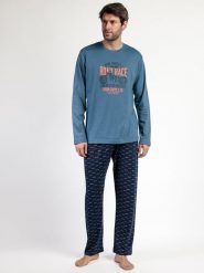 Admas Piżama "Road race" w kolorze niebiesko-granatowym rozmiar: XXL. Niebieskie piżamy admas, xxl, bez wzorów, bez ramiączek. Za 165.99 zł.