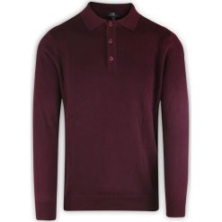 Sweter, Bordowy z Kołnierzykiem, Góra Rozpinana na Guziki, Jednokolorowy -EM Men's Accessories. Czerwone swetry rozpinane Em men's accessories, m, bez wzorów, z bawełny, bez kołnierzyka, bez ramiączek. Za 149.00 zł.