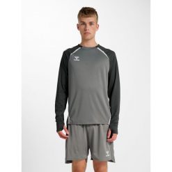 Dżersej z długim rękawem Hummel Lead 2.0. Szare swetry nierozpinane Hummel, bez wzorów, z dżerseju, bez kołnierzyka, bez ramiączek. Za 204.50 zł.