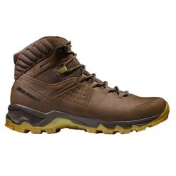 Buty turystyczne męskie Mammut Mercury IV Mid GTX. Brązowe buty trekkingowe Mammut, bez wzorów, z gore-texu, bez zapięcia. Za 849.99 zł.
