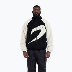 Kurtka męska BOXRAW Walker Sherpa. Czarne kurtki BOXRAW, m, bez wzorów, z materiału, bez kaptura. Za 649.99 zł.
