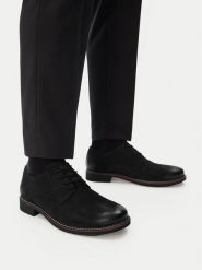 Lasocki Półbuty CEO-JUAN-07 MI18 Czarny. Czarne eleganckie półbuty Lasocki, bez wzorów, z nubiku, bez obcasa, bez zapięcia. Za 229.99 zł.