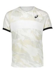Asics Koszulka sportowa w kolorze biało-beżowym rozmiar: XS. Białe t-shirty sportowe ASICS, bez wzorów, z materiału, bez ramiączek, outdoorowe. Za 75.16 zł.