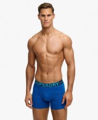 Superdry Boxer Triple Pack z bawełny organicznej – komfortowe bokserki. Niebieskie bokserki Superdry, l, bez wzorów, z bawełny. Za 186.50 zł.