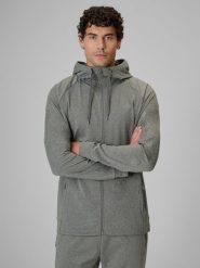 4F Bluza treningowa regular z kapturem męska - szara L. Szare bluzy 4F, l, bez wzorów, z dzianiny, z kapturem. Za 199.99 zł.