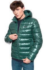 KURTKA ZIMOWA WRANGLER PUFFER JACKET PINE W4A0XTG01 112129061. Zielone kurtki Wrangler, na zimę, m, bez wzorów, z puchu, bez kaptura. Za 339.99 zł.