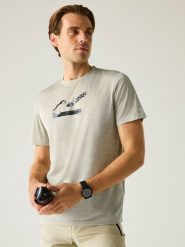 Regatta Koszulka funkcyjna "Fingal" w kolorze jasnoszarym rozmiar: M. Szare t-shirty sportowe Regatta, bez wzorów, z materiału, bez ramiączek, outdoorowe. Za 48.05 zł.