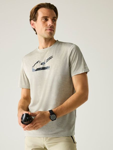 Regatta Koszulka funkcyjna "Fingal" w kolorze jasnoszarym rozmiar: M. Szare t-shirty sportowe Regatta, bez wzorów, z materiału, bez ramiączek, outdoorowe. Za 48.05 zł.