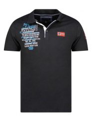 Geographical Norway Koszulka polo "Kancre" w kolorze czarnym rozmiar: S. Czarne koszulki polo sportowe Geographical Norway, s, bez wzorów, z bawełny, bez kołnierzyka, bez ramiączek. Za 57.33 zł.