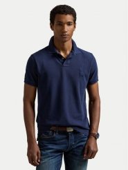 Polo Ralph Lauren Polo 710938137006 Granatowy Slim Fit. Niebieskie koszulki polo Polo Ralph Lauren, l, bez wzorów, z bawełny, bez kołnierzyka, bez ramiączek. Za 759.99 zł.