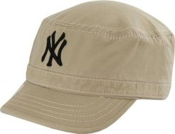 Czapka NY militarna, piaskowa beżowa, unisex, 100% bawełna. Brązowe czapki z daszkiem New Era, na jesień, bez wzorów, z bawełny. Za 177.99 zł.