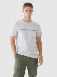 4F T-shirt regular z nadrukiem męski - szary XL. Szare t-shirty 4F, m, bez wzorów, z bawełny, bez kołnierzyka, bez ramiączek. Za 39.99 zł.