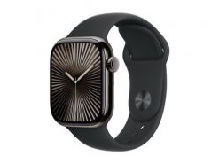 Zegarek Apple Watch Series 10 GPS + Cellular 42mm Slate Titanium Case z Czarną Sportową Opaską - M/L. Czarne zegarki smartwatch Apple, bez wzorów. Za 2,980.99 zł.