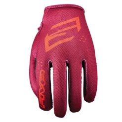 Rękawiczki XR-RIDE - BURGUNDOWE (bordowe) - M/9. Czerwone rękawiczki FIVE GLOVES, bez wzorów, ze skóry. Za 87.00 zł.