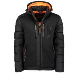 Geographical Norway BEACHWOOD – męska kurtka softshell, czarna/pomarańcz. Brązowe kurtki Geographical Norway, na wiosnę, m, bez wzorów, z elastanu. Za 319.00 zł.