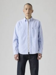 Levi's Koszula - Regular fit - w kolorze błękitnym rozmiar: M. Niebieskie koszule Levi's®, m, bez wzorów, z bawełny, bez kołnierzyka, bez ramiączek. Za 110.45 zł.