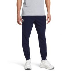 Spodnie dresowe męskie Under Armour Rival Terry Jogger L. Niebieskie joggery i bojówki Under Armour, l, bez wzorów, z dresówki. Za 145.29 zł.