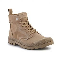 Buty do chodzenia unisex Palladium Pampa Hi Skin Tan. Brązowe buty sportowe casual Palladium, bez wzorów, z materiału, bez zapięcia. Za 585.00 zł.