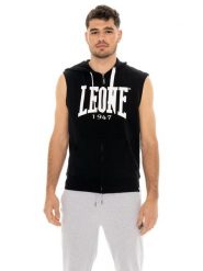 Leone Basic męska bluza z kapturem i bez rękawów zapinana na zamek. Czarne bluzy z kapturem LEONE 1947 APPAREL, m, bez wzorów, z kapturem. Za 248.39 zł.