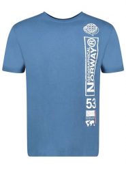 Geographical Norway Koszulka "Japon" w kolorze niebieskim rozmiar: XL. Niebieskie bezrękawniki Geographical Norway, xl, bez wzorów, z bawełny, bez kołnierzyka, bez ramiączek. Za 57.20 zł.