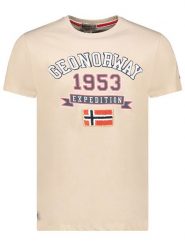 Geographical Norway Koszulka "Jollegio" w kolorze beżowym rozmiar: XL. Brązowe bezrękawniki Geographical Norway, xl, bez wzorów, z bawełny, bez kołnierzyka, bez ramiączek. Za 101.70 zł.