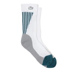 Skarpetki męskie Lacoste wysokie skarpety. Białe skarpetki sportowe LACOSTE, z aplikacjami, z dzianiny. Za 57.00 zł.