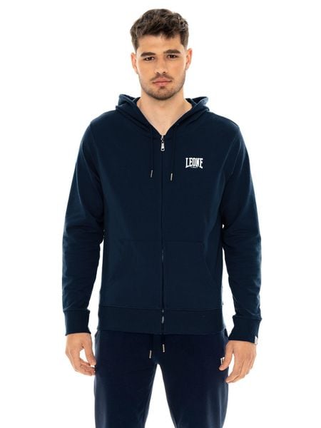 Męska bluza z kapturem zapinana na zamek z małym logo. Białe bluzy z kapturem LEONE 1947 APPAREL, m, bez wzorów, z kapturem. Za 353.64 zł.