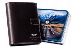 Portfel skórzany Peterson [DH] PTN 22310L-VT c. brązowy. Brązowe portfele Peterson, bez wzorów, ze skóry. Za 219.99 zł.