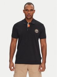Napapijri Polo E-Clanis NP0A4ID39411 Czarny Regular Fit. Czarne koszulki polo Napapijri, m, bez wzorów, z bawełny, bez kołnierzyka, bez ramiączek. Za 179.99 zł.