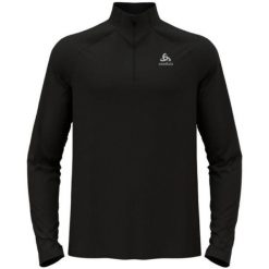 Bluza tech. męska Odlo Mid layer ESSENTIAL 1/2 ZIP. Czarne bluzy ODLO, na zimę, m, bez wzorów, bez kaptura. Za 279.99 zł.
