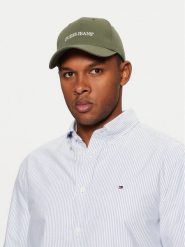 Guess Jeans Czapka z daszkiem M4BZ26 WF8V1 Khaki. Brązowe czapki z daszkiem Guess Jeans, z aplikacjami, z bawełny. Za 99.99 zł.
