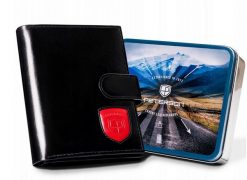 Portfel skórzany Peterson [D] PTN 22310L-VT-T czarny. Czarne portfele Peterson, bez wzorów, ze skóry. Za 109.99 zł.