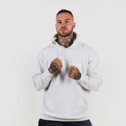Bluza męska fitness z kapturem szara PRO Hoodie. Szare bluzy z kapturem GYMBEAM, m, bez wzorów, z bawełny, z kapturem. Za 88.90 zł.