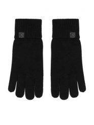 Calvin Klein Rękawiczki Emblem LV14D8016G Czarny. Czarne rękawiczki CALVIN KLEIN, bez wzorów, z dzianiny. Za 349.99 zł.