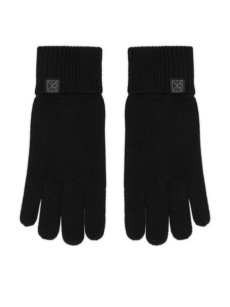 Calvin Klein Rękawiczki Emblem LV14D8016G Czarny. Czarne rękawiczki CALVIN KLEIN, bez wzorów, z dzianiny. Za 349.99 zł.