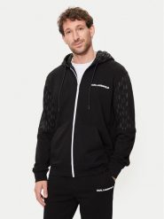 KARL LAGERFELD Bluza 705017 542900 Czarny Regular Fit. Czarne bluzy KARL LAGERFELD, m, bez wzorów, z bawełny, bez kaptura. Za 1,249.00 zł.