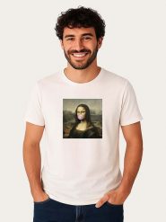 WOOOP Koszulka "Mona Lisa Bubble" w kolorze białym rozmiar: XL. Białe bezrękawniki Wooop, xl, bez wzorów, z bawełny, bez kołnierzyka, bez ramiączek. Za 56.99 zł.