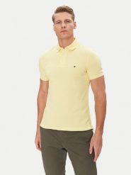 Tommy Hilfiger Polo 1985 MW0MW17771 Żółty Slim Fit. Żółte koszulki polo Tommy Hilfiger, m, bez wzorów, z bawełny, bez kołnierzyka, bez ramiączek. Za 279.99 zł.